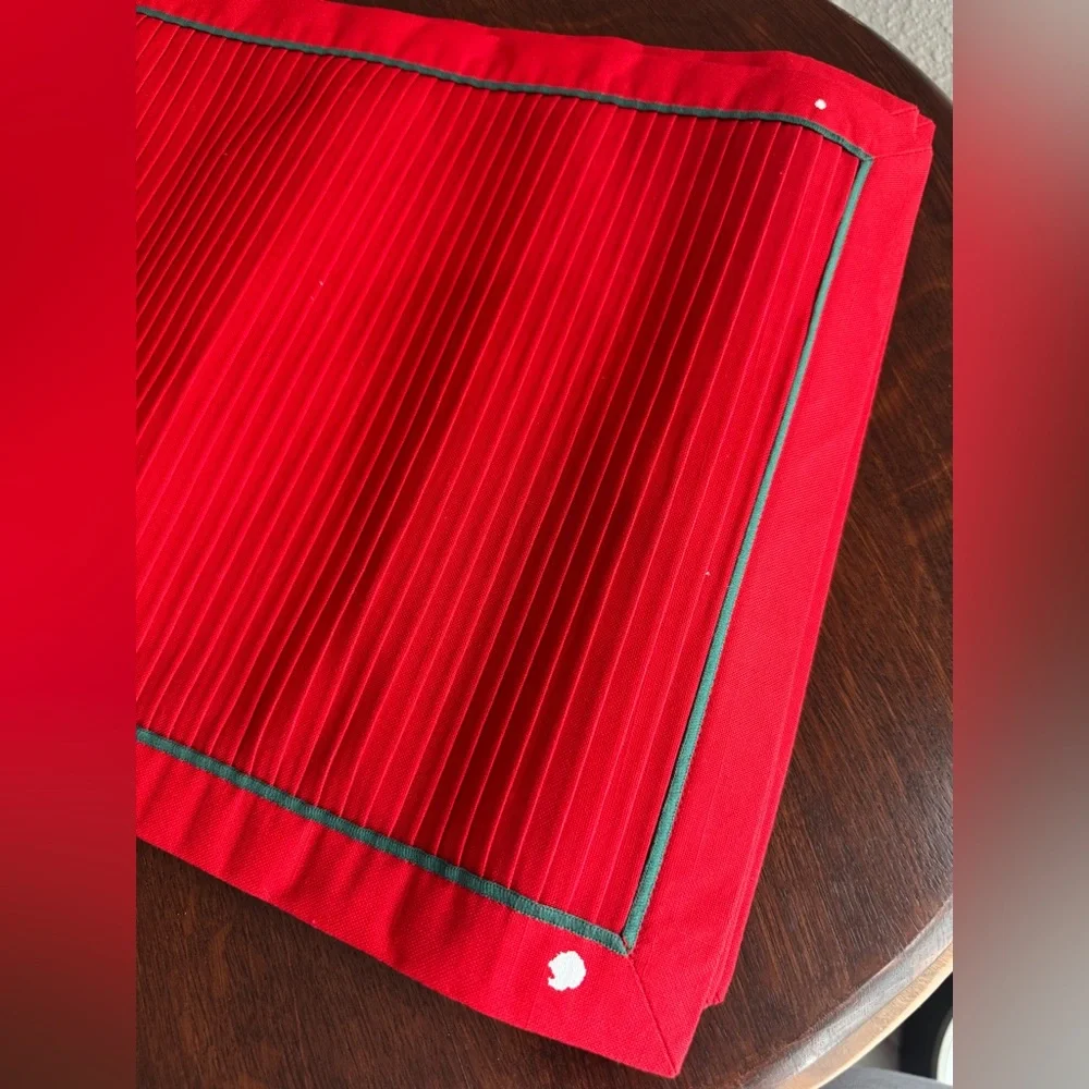 Pier 1 Red Pleated Holiday Placemats